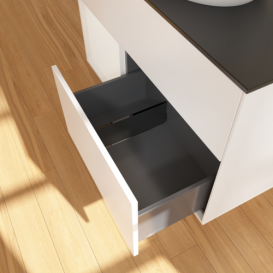 Тумба под раковину Villeroy & Boch Finion 100х50,1 см с подсветкой МДФ белый матовый лак/стекло черное матовое GA12GFMT