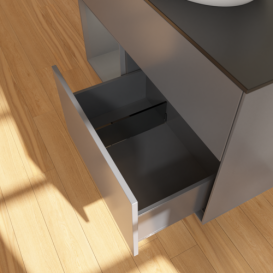 Тумба під раковину Villeroy & Boch Finion 100х50,1 см із підсвічуванням МДФ антрацит матовий лак/скло чорне матове GA12GKGK