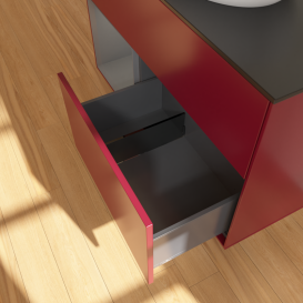 Тумба под раковину Villeroy & Boch Finion 100х50,1 см с подсветкой МДФ пион матовый лак/стекло черное матовое GA12GKHB