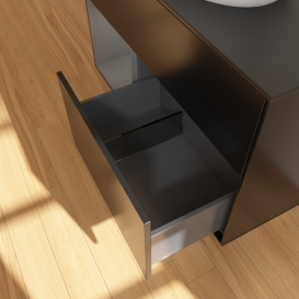 Тумба под раковину Villeroy & Boch Finion 100х50,1 см с подсветкой МДФ черный матовый лак/стекло черное матовое GA12GKPD