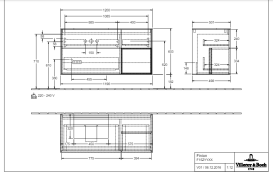 Тумба под раковину Villeroy & Boch Finion 120х50,1 см с подсветкой МДФ пион матовый лак/стекло белое матовое F151GNHB