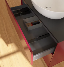 Тумба под раковину Villeroy & Boch Finion 100х50,1 см с подсветкой МДФ пион матовый лак/стекло черное матовое GA12GNHB