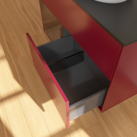 Тумба под раковину Villeroy & Boch Finion 100х50,1 см с подсветкой МДФ пион матовый лак/стекло черное матовое GA12GNHB