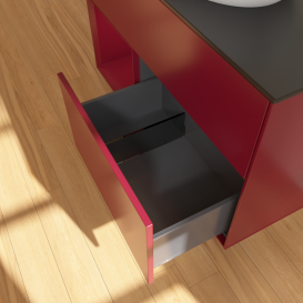 Тумба под раковину Villeroy & Boch Finion 100х50,1 см с подсветкой МДФ пион матовый лак/стекло черное матовое GA12HBHB