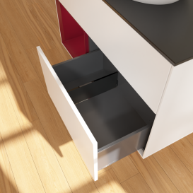 Тумба под раковину Villeroy & Boch Finion 100х50,1 см с подсветкой МДФ белый матовый лак/стекло черное матовое GA12HBMT