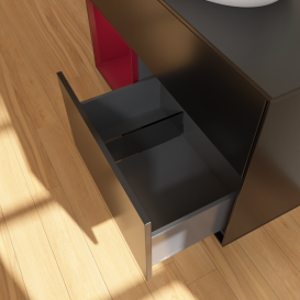 Тумба под раковину Villeroy & Boch Finion 100х50,1 см с подсветкой МДФ черный матовый лак/стекло черное матовое GA12HBPD