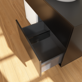 Тумба под раковину Villeroy & Boch Finion 100х50,1 см с подсветкой МДФ черный матовый лак/стекло черное матовое GA12MTPD