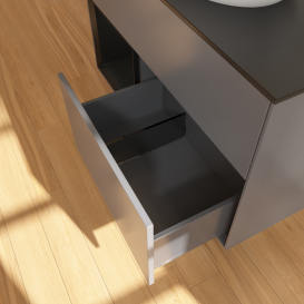 Тумба під раковину Villeroy & Boch Finion 100х50,1 см із підсвічуванням МДФ чорний матовий лак/скло чорне матове GA12PDGK