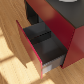 Тумба под раковину Villeroy & Boch Finion 100х50,1 см с подсветкой МДФ пион матовый лак/стекло черное матовое GA12PDHB