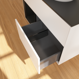 Тумба под раковину Villeroy & Boch Finion 100х50,1 см с подсветкой МДФ белый матовый лак/стекло черное матовое GA12PDMT