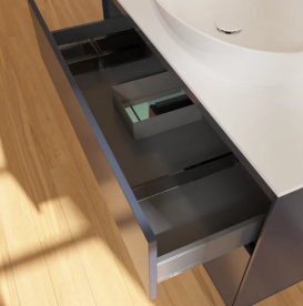 Тумба под раковину Villeroy & Boch Finion 100х50,1 см с подсветкой МДФ темно-синий матовый лак/стекло белое матовое GA11GMHG