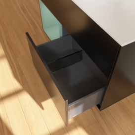 Тумба под раковину Villeroy & Boch Finion 100х50,1 см с подсветкой МДФ черный матовый лак/стекло белое матовое GA11GMPD