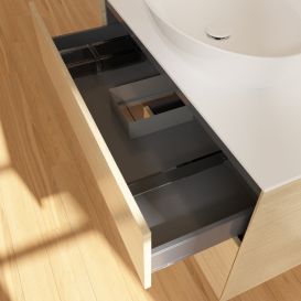 Тумба под раковину Villeroy & Boch Finion 100х50,1 см с подсветкой МДФ шпон дуба/стекло белое матовое GA11GNPC