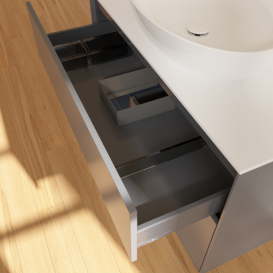 Тумба под раковину Villeroy & Boch Finion 100х50,1 см с подсветкой МДФ антрацит матовый лак/стекло белое матовое GA11HGGK