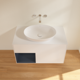 Тумба под раковину Villeroy & Boch Finion 100х50,1 см с подсветкой МДФ белый матовый лак/стекло белое матовое GA11HGMT