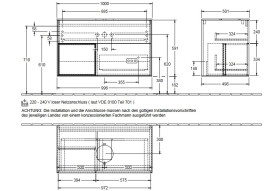 Тумба под раковину Villeroy & Boch Finion 100х50,1 см с подсветкой МДФ черный матовый лак/стекло белое матовое GA11PCPD