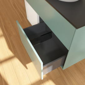 Тумба под раковину Villeroy & Boch Finion 100х50,1 см с подсветкой МДФ оливковый матовый лак/стекло черное матовое GA12GFGM