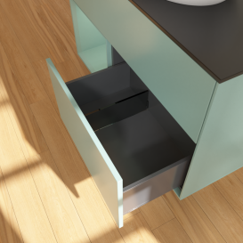 Тумба під раковину Villeroy & Boch Finion 100х50,1 см із підсвічуванням МДФ оливковий матовий лак/скло чорне матове GA12GMGM