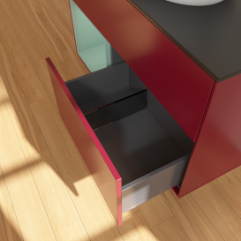 Тумба под раковину Villeroy & Boch Finion 100х50,1 см с подсветкой МДФ пион матовый лак/стекло черное матовое GA12GMHB