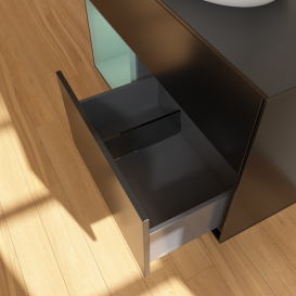 Тумба під раковину Villeroy & Boch Finion 100х50,1 см із підсвічуванням МДФ чорний матовий лак/скло чорне матове GA12GMPD