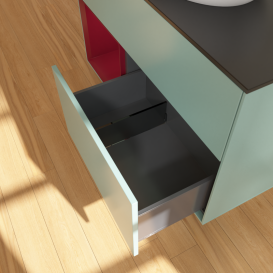 Тумба под раковину Villeroy & Boch Finion 100х50,1 см с подсветкой МДФ оливковый матовый лак/стекло черное матовое GA12HBGM