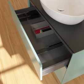 Тумба под раковину Villeroy & Boch Finion 100х50,1 см с подсветкой МДФ оливковый матовый лак/стекло черное матовое GA12HBGM