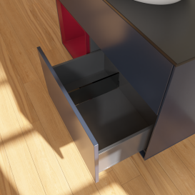 Тумба под раковину Villeroy & Boch Finion 100х50,1 см с подсветкой МДФ темно-синий матовый лак/стекло черное матовое GA12HBHG