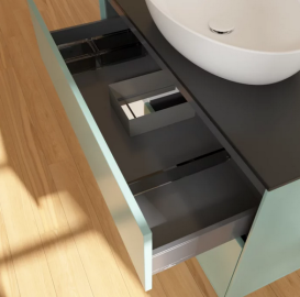 Тумба под раковину Villeroy & Boch Finion 100х50,1 см с подсветкой МДФ оливковый матовый лак/стекло черное матовое GA12MTGM