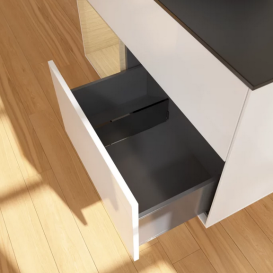 Тумба под раковину Villeroy & Boch Finion 100х50,1 см с подсветкой МДФ глянцевый белый лак/стекло черное матовое  GA12PCGF