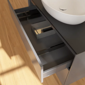 Тумба под раковину Villeroy & Boch Finion 100х50,1 см с подсветкой МДФ антрацит матовый лак/стекло черное матовое GA12PCGK