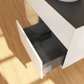 Тумба под раковину Villeroy & Boch Finion 100х50,1 см с подсветкой МДФ белый матовый лак/стекло черное матовое GA12PCMT