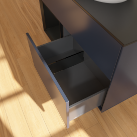 Тумба под раковину Villeroy & Boch Finion 100х50,1 см с подсветкой МДФ темно-синий матовый лак/стекло черное матовое GA12PDHG