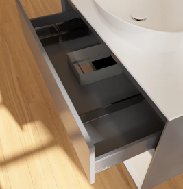 Тумба под раковину Villeroy & Boch Finion 100х50,1 см с подсветкой МДФ антрацит матовый лак/стекло белое матовое FA21GFGK