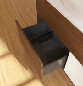 Тумба під раковину Villeroy & Boch Finion 100х50,1 см із підсвічуванням МДФ шпон волоського горіха/скло біле матове FA21GFGN