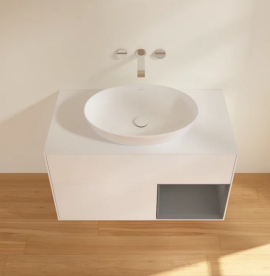 Тумба под раковину Villeroy & Boch Finion 100х50,1 см с подсветкой МДФ белый матовый лак/стекло белое матовое FA21GKMT