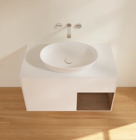 Тумба под раковину Villeroy & Boch Finion 100х50,1 см с подсветкой МДФ белый матовый лак/стекло белое матовое FA21GNMT