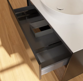 Тумба под раковину Villeroy & Boch Finion 100х50,1 см с подсветкой МДФ черный матовый лак/стекло белое матовое FA21GNPD