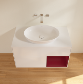 Тумба под раковину Villeroy & Boch Finion 100х50,1 см с подсветкой МДФ глянцевый белый лак/стекло белое матовое FA21HBGF