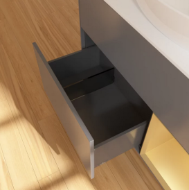 Тумба под раковину Villeroy & Boch Finion 100х50,1 см с подсветкой МДФ антрацит матовый лак/стекло белое матовое FA21HFGK