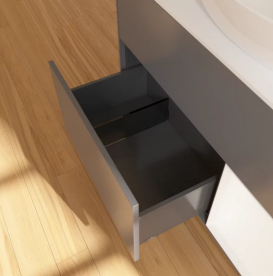 Тумба під раковину Villeroy & Boch Finion 100х50,1 см з підсвічуванням антрацит матовий лак/скло біле матове FA21MTGK