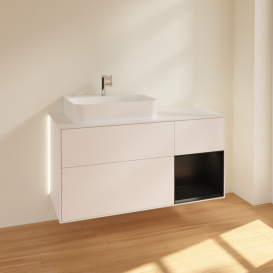 Тумба под раковину Villeroy & Boch Finion 120х50,1 см с подсветкой МДФ белый матовый лак/стекло белое матовое G151PDMT