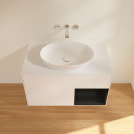 Тумба под раковину Villeroy & Boch Finion 100х50,1 см с подсветкой МДФ белый матовый лак/стекло белое матовое FA21PDMT