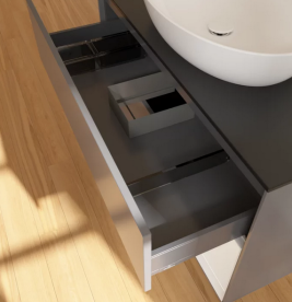 Тумба под раковину Villeroy & Boch Finion 100х50,1 см с подсветкой МДФ антрацит матовый лак/стекло черное матовое FA22GFGK