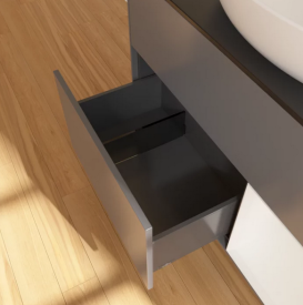 Тумба под раковину Villeroy & Boch Finion 100х50,1 см с подсветкой МДФ антрацит матовый лак/стекло черное матовое FA22GFGK