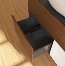 Тумба под раковину Villeroy & Boch Finion 100х50,1 см с подсветкой МДФ шпон грецкого ореха/стекло черное матовое FA22GFGN