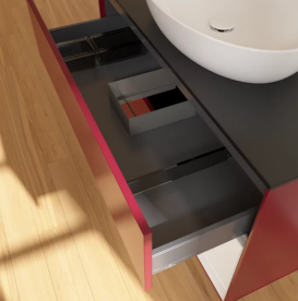 Тумба под раковину Villeroy & Boch Finion 100х50,1 см с подсветкой МДФ пион матовый лак/стекло черное матовое FA22GFHB