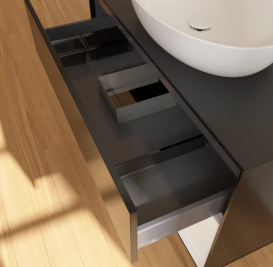 Тумба под раковину Villeroy & Boch Finion 100х50,1 см с подсветкой МДФ черный матовый лак/стекло черное матовое FA22GFPD