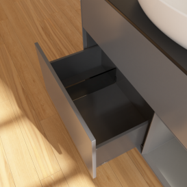 Тумба под раковину Villeroy & Boch Finion 100х50,1 см с подсветкой МДФ антрацит матовый лак/стекло черное матовое FA22GKGK