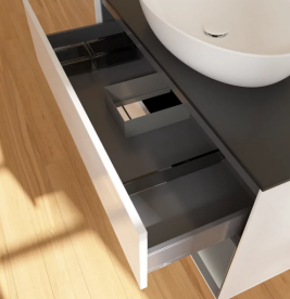 Тумба под раковину Villeroy & Boch Finion 100х50,1 см с подсветкой МДФ белый матовый лак/стекло черное матовое FA22GKMT