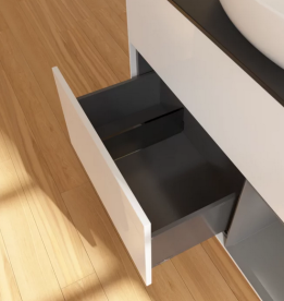 Тумба под раковину Villeroy & Boch Finion 100х50,1 см с подсветкой МДФ белый матовый лак/стекло черное матовое FA22GKMT